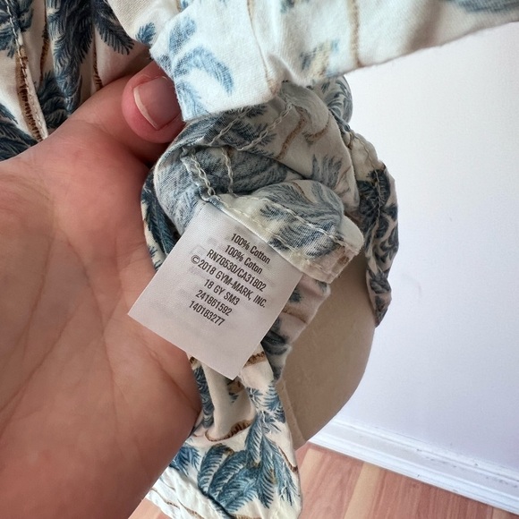 Gymboree White and Blue Palm Print Button Down Shirt - Picture 5 of 5